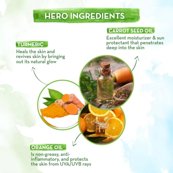 Ultra Light Indian Sunscreen with Carrot Seed, Turmeric and SPF 50 PA - 80ml - Image 3