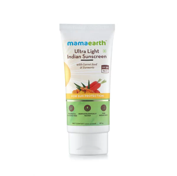 Ultra Light Indian Sunscreen with Carrot Seed, Turmeric and SPF 50 PA - 80ml - Image 7