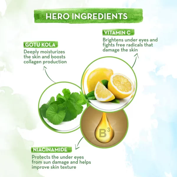 Vitamin C Under Eye Cream with Gotu Kola & Niacinamide for Brightening Under Eyes - 20 ml - Image 5