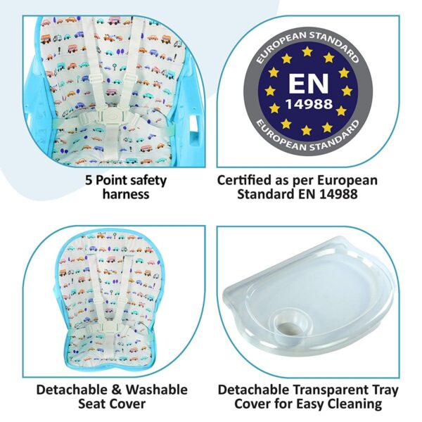 LuvLap 3-in-1 Baby High Chair (Blue) - Image 2