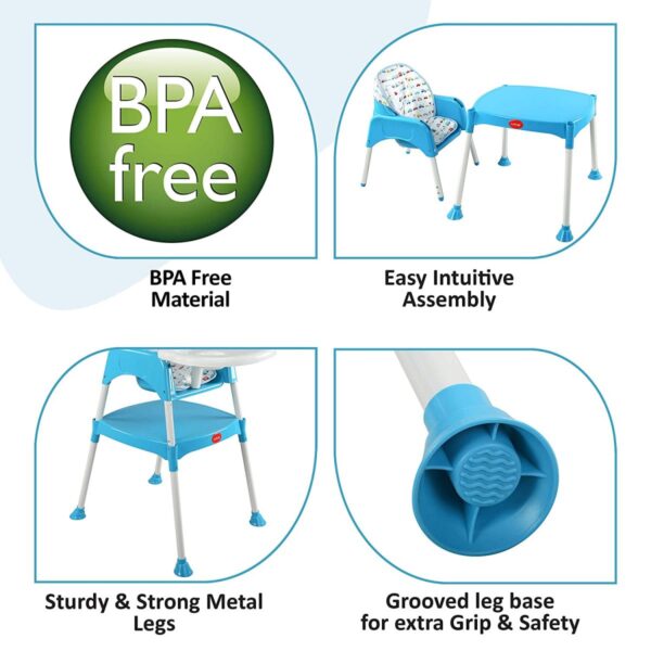 LuvLap 3-in-1 Baby High Chair (Blue) - Image 3