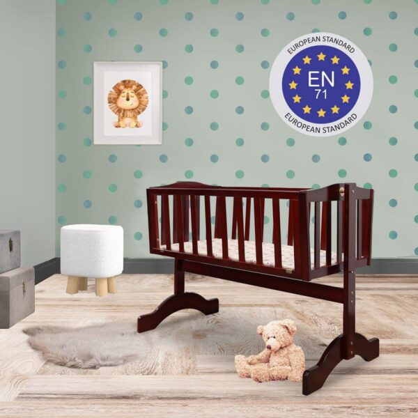 LuvLap Baby Wooden Cot C-10, Cherry Red - Image 2