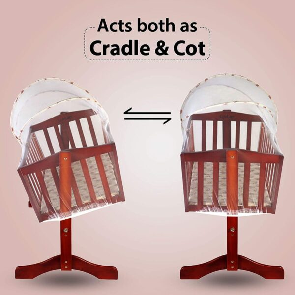 LuvLap Baby Wooden Cot C-10, Cherry Red - Image 3