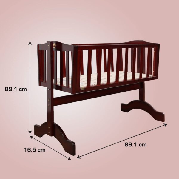 LuvLap Baby Wooden Cot C-10, Cherry Red - Image 5