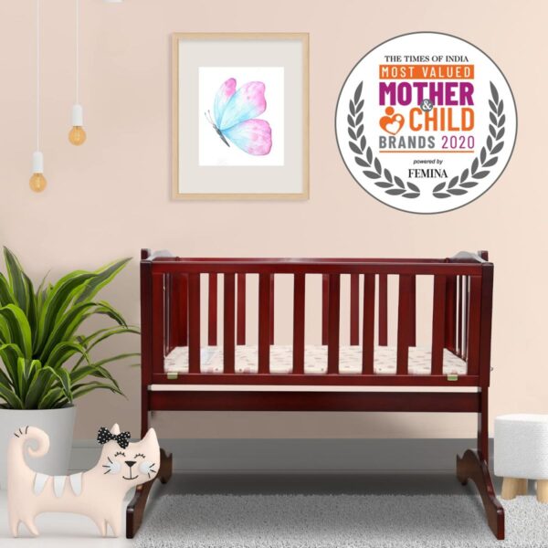 LuvLap Baby Wooden Cot C-10, Cherry Red - Image 6