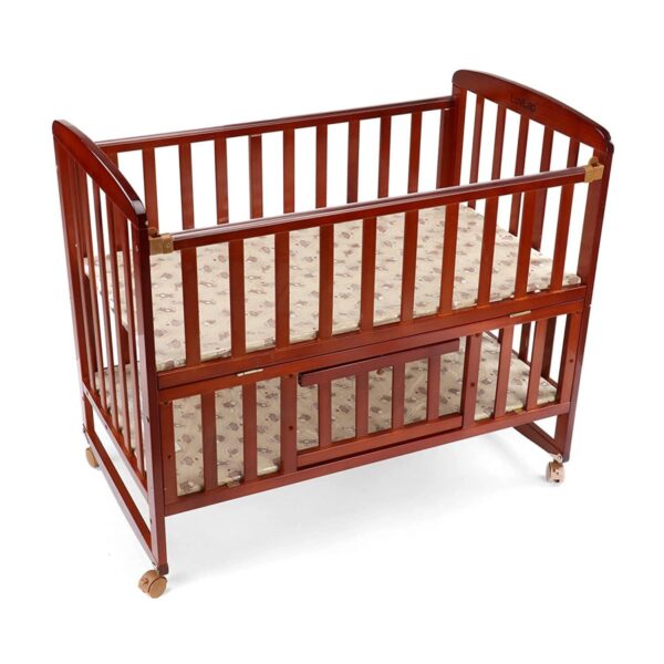 LuvLap Baby Wooden Cot C-50, Cherry Red