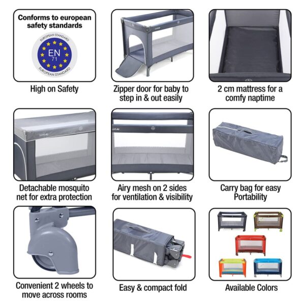 LuvLap Sunshine Baby Playpen  (GERY) - Image 6
