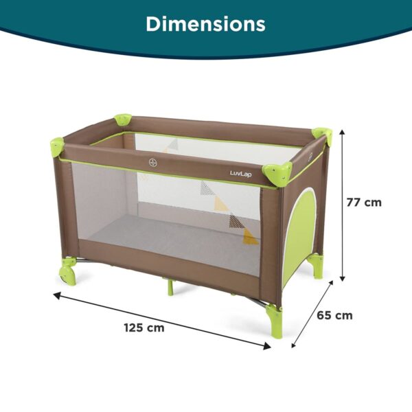 LuvLap Sunshine Baby Playpen  ( Brown/Green) - Image 2
