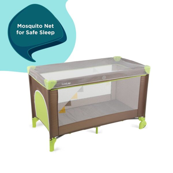 LuvLap Sunshine Baby Playpen  ( Brown/Green) - Image 3