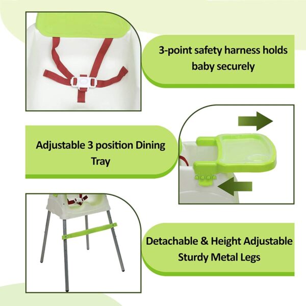 LuvLap Baby Booster High Chair (Green) - Image 5
