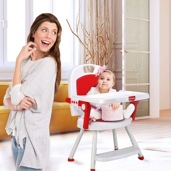 LuvLap Cosmos 3-in-1 Baby High Chair (Red) - Image 8