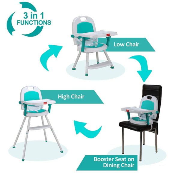 LuvLap Cosmos 3-in-1 Baby High Chair (Green) - Image 4