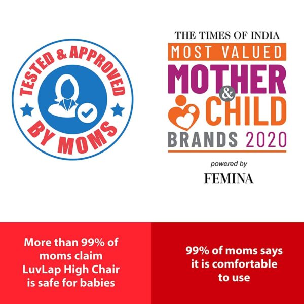 LuvLap Royal Baby High Chair (Red) - Image 5