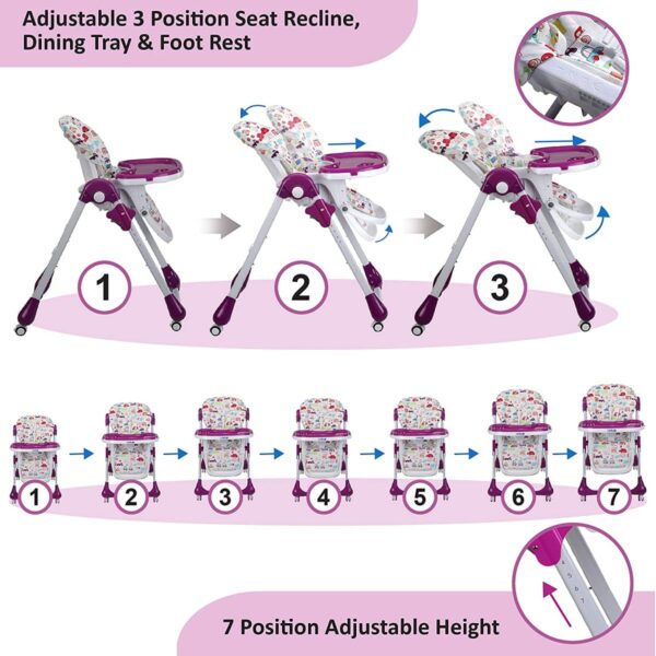 LuvLap Royal Baby High Chair (Purple) - Image 3