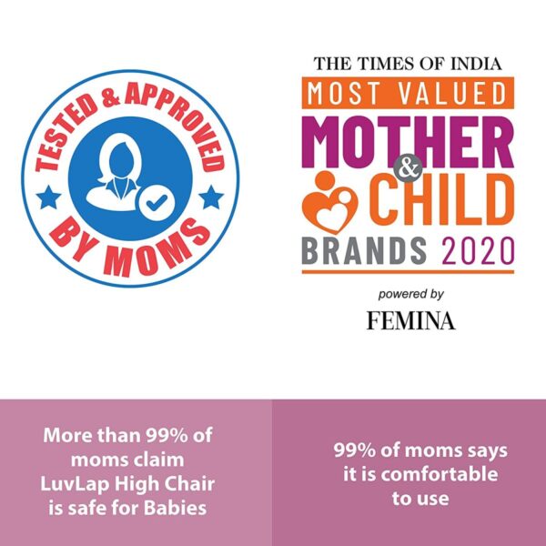 LuvLap Royal Baby High Chair (Purple) - Image 5