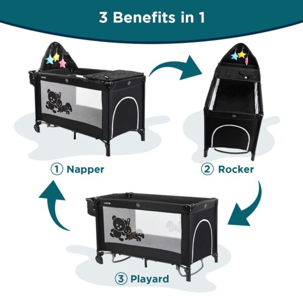 LuvLap Wonderjoy Baby Playpen (BROWN) - Image 5