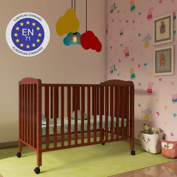 LuvLap Baby Wooden Cot, C-60, Dark Brown - Image 2