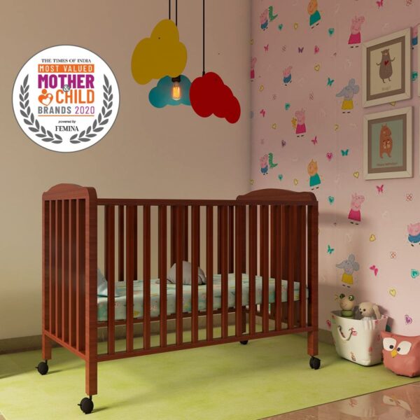 LuvLap Baby Wooden Cot, C-60, Dark Brown - Image 5