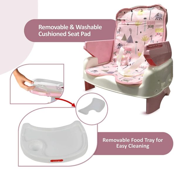 LuvLap 4 in1 High Chair for Kids Baby (Pink) - Image 6