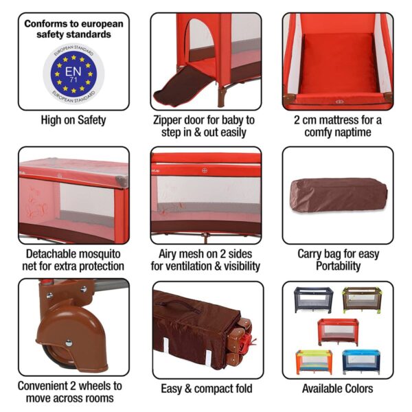 LuvLap Sunshine Baby Playpen  ( Red) - Image 6