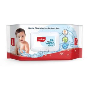 LuvLap Baby Water Wipes with Lid, 72 pcs