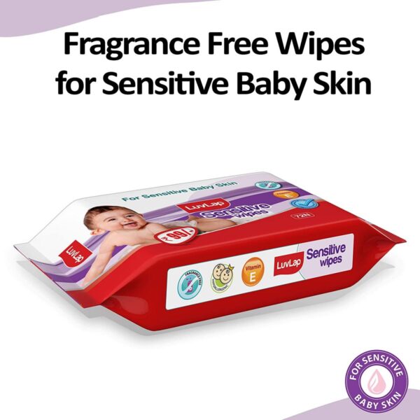 LuvLap Sensitive Baby Wipes, 72 Pcs - Image 5