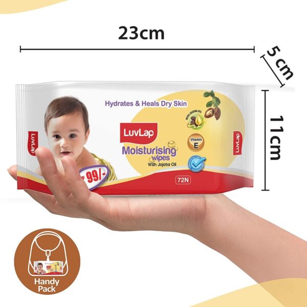 LuvLap Baby Wipes with Jojoba Oil - Pack of 3 - Image 4