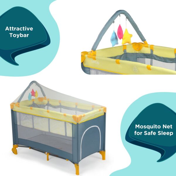 LuvLap Elegant Baby Playpen, Yellow - Image 3