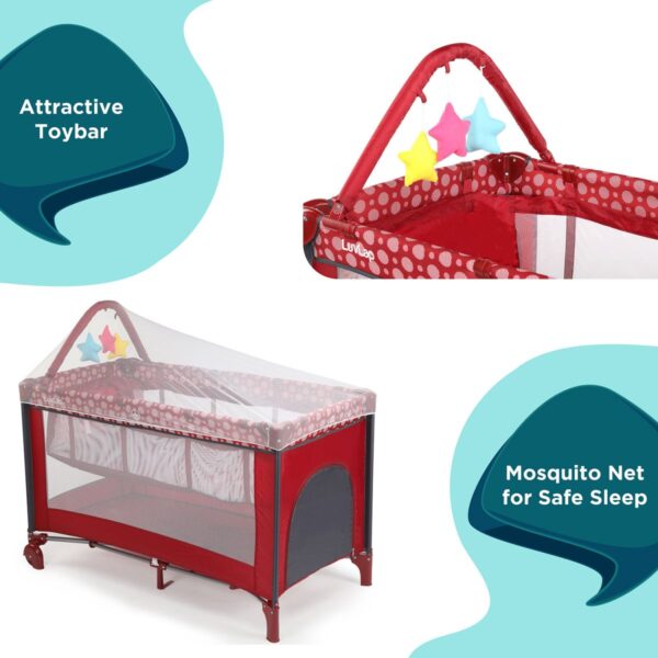 LuvLap Elegant Baby Playpen (RED) - Image 3