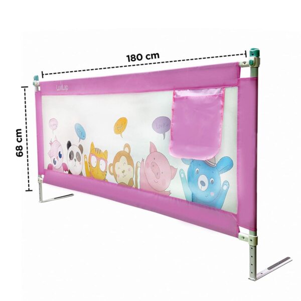 LuvLap Comfy Baby Bed Rail (Pink) - Image 2