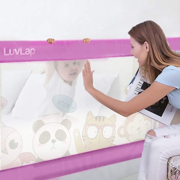 LuvLap Comfy Baby Bed Rail (Pink) - Image 4