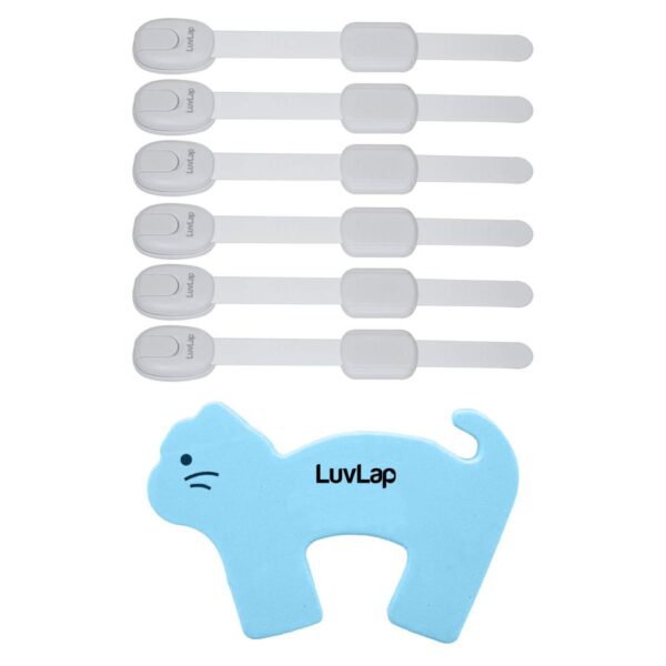 LuvLap Baby Safety Lock & Door Stopper Combo Pack