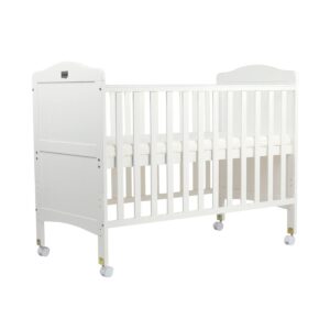 LuvLap Cot C-65 Wooden Baby Cot for Kids with Mattress, White