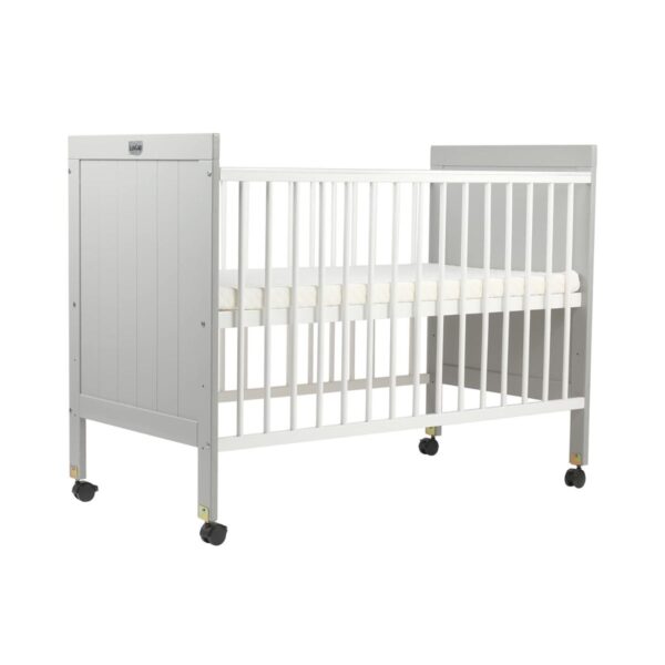 LuvLap Cot C-75 Wooden Baby Cot (Grey, White)