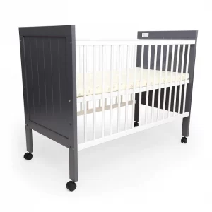 R For Rabbit –Baby's Den Wooden Crib (Grey White)