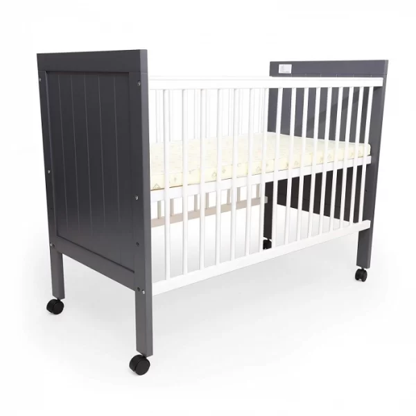 R For Rabbit –Baby's Den Wooden Crib (Grey White)