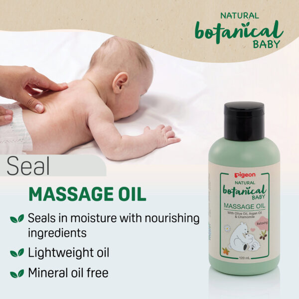 Pigeon NATURAL BOTANICAL BABY MASSAGE OIL 120ML - Image 2
