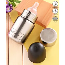 Babyhug Sterilizable Steel Feeding Bottle – 220 ml