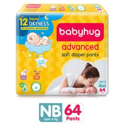 Babyhug Advanced Pant Style Diapers New Born – 64 Pieces