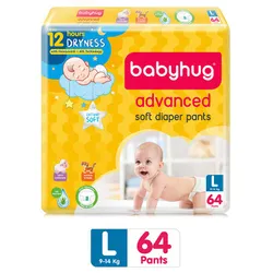 Babyhug Advanced Pant Style Diapers Large – 64 Pieces