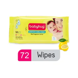 Babyhug Premium Baby Lemon Wipes – 72 Pieces