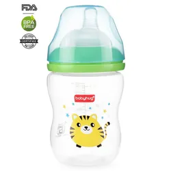 Babyhug Wide Neck Sterilizable Polypropylene Feeding Bottle Green – 250 ml