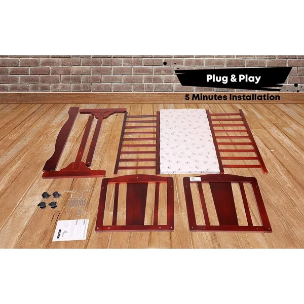 R For Rabbit – Dream Time Wooden Cradle (Brown) - Image 2