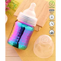 Babyhug Stainless Steel Feeding Bottle Rainbow Design – 200 ml