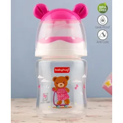 Babyhug Anti Colic Feeding Bottle Bear Shape Pink – 125 ml