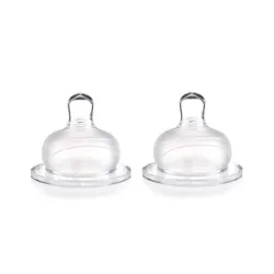 Babyhug Wide Neck Silicone Nipple Fast Flow – Pack of 2