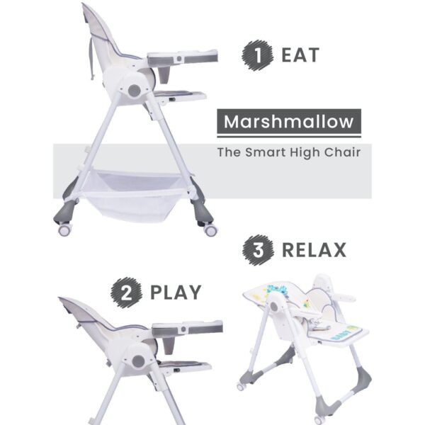 R For Rabbit – Marshmallow High Chair (Grey) - Image 3