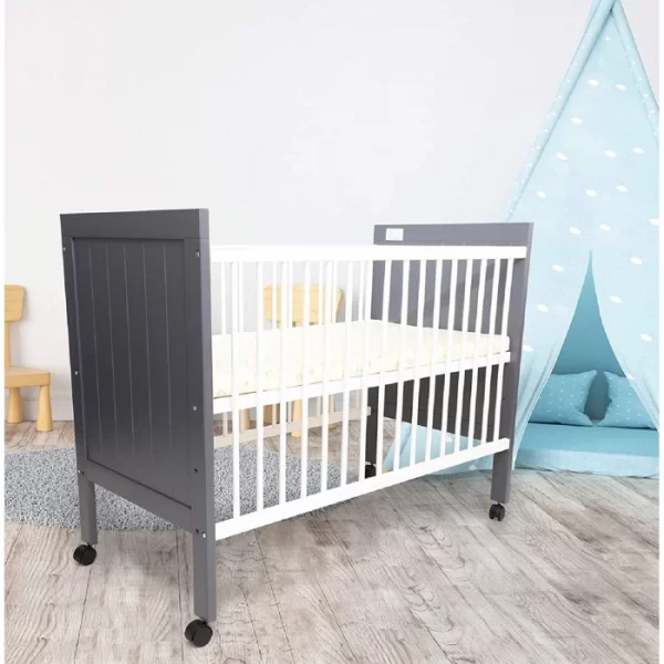R For Rabbit –Baby's Den Wooden Crib (Grey White) - Image 3