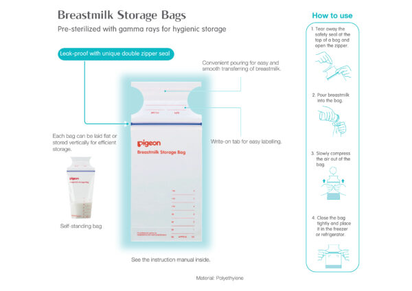 Pigeon BREAST MILK STORAGE BAG 5PCS - Image 2