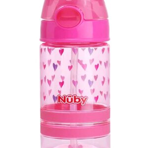 Nuby Flip It Active Sipper W/Thin Straw 360ml(Pink)